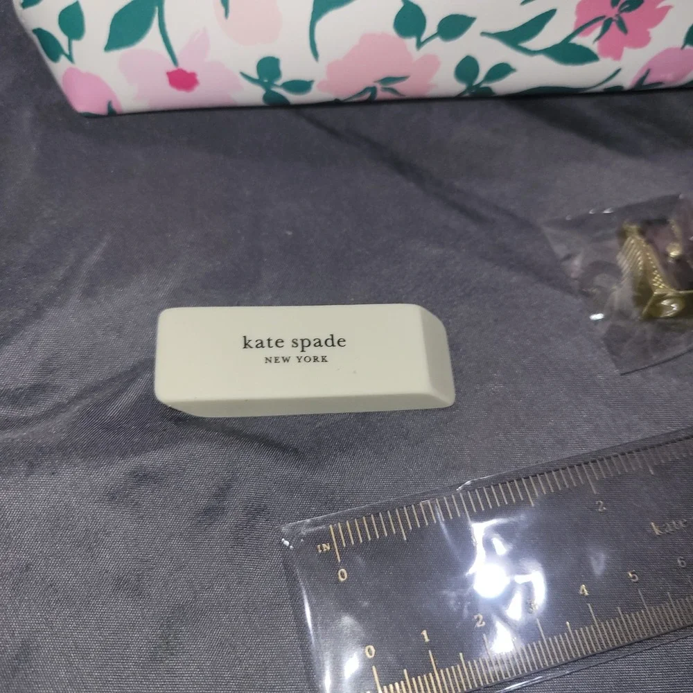 Kate Spade New York Floral Pencil Case Set with Ruler Eraser Sharpener NWT